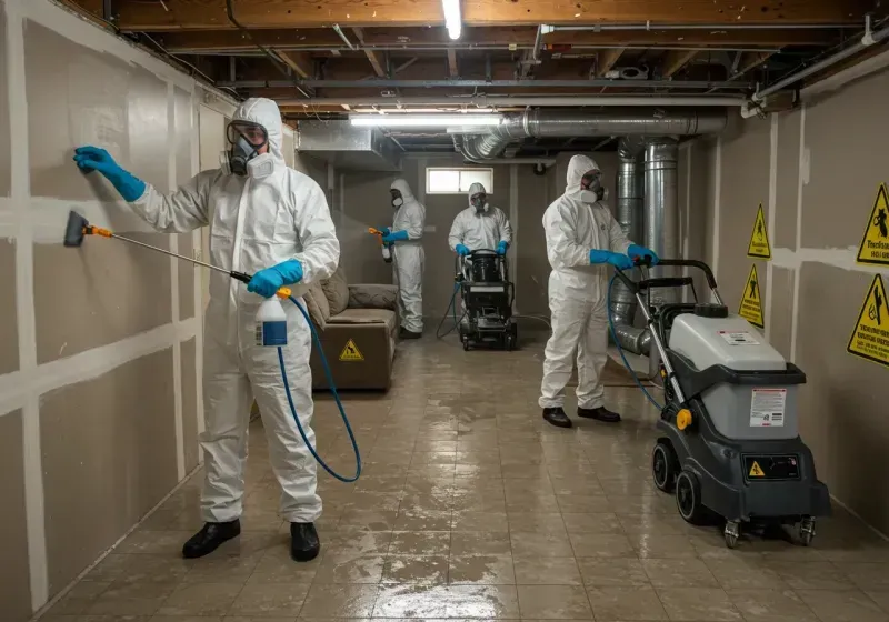 Basement Moisture Removal and Structural Drying process in Milam County, TX